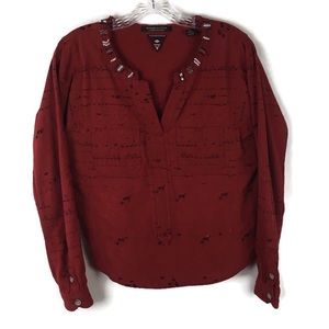 Maison Scotch Scotch & Soda La Femme Selon Marie Boho Splatter Wash Popover Top
